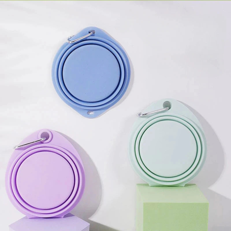 DineMate foldable silicone bowl in multiple colors